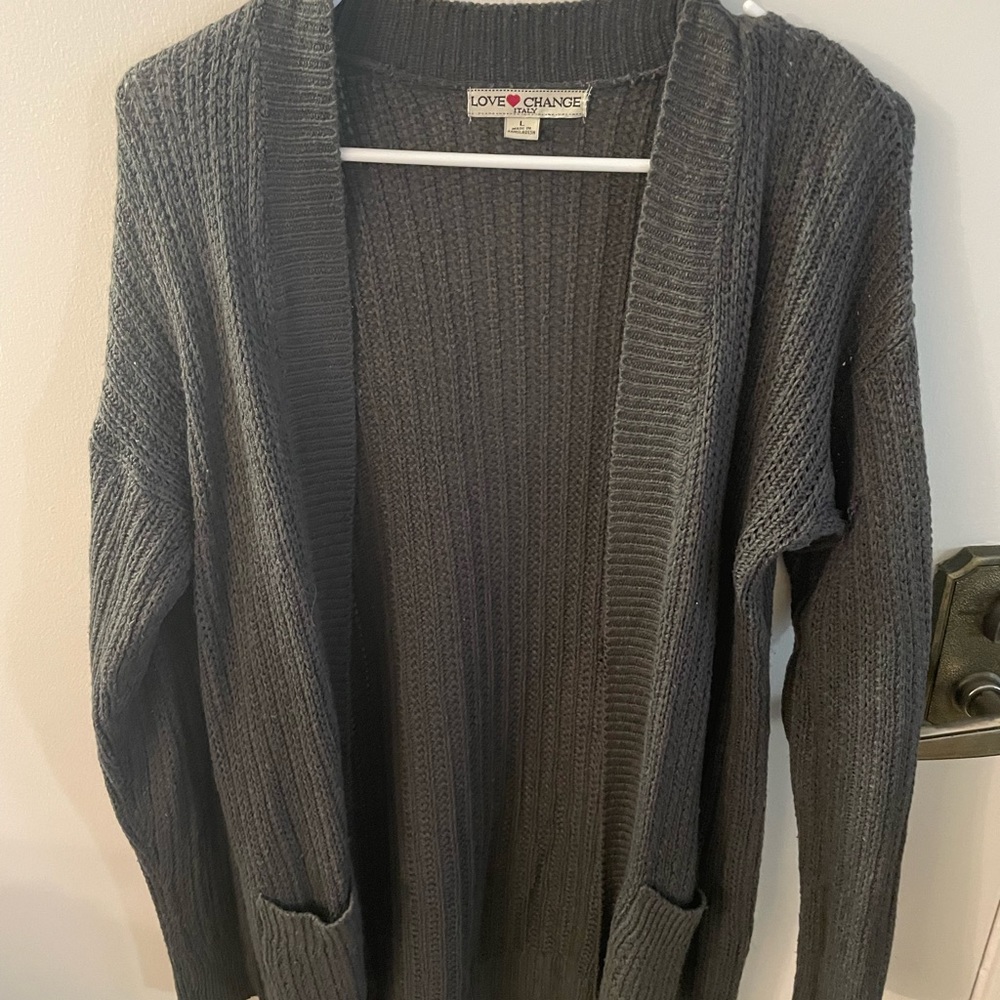 Knitted charcoal cardigan